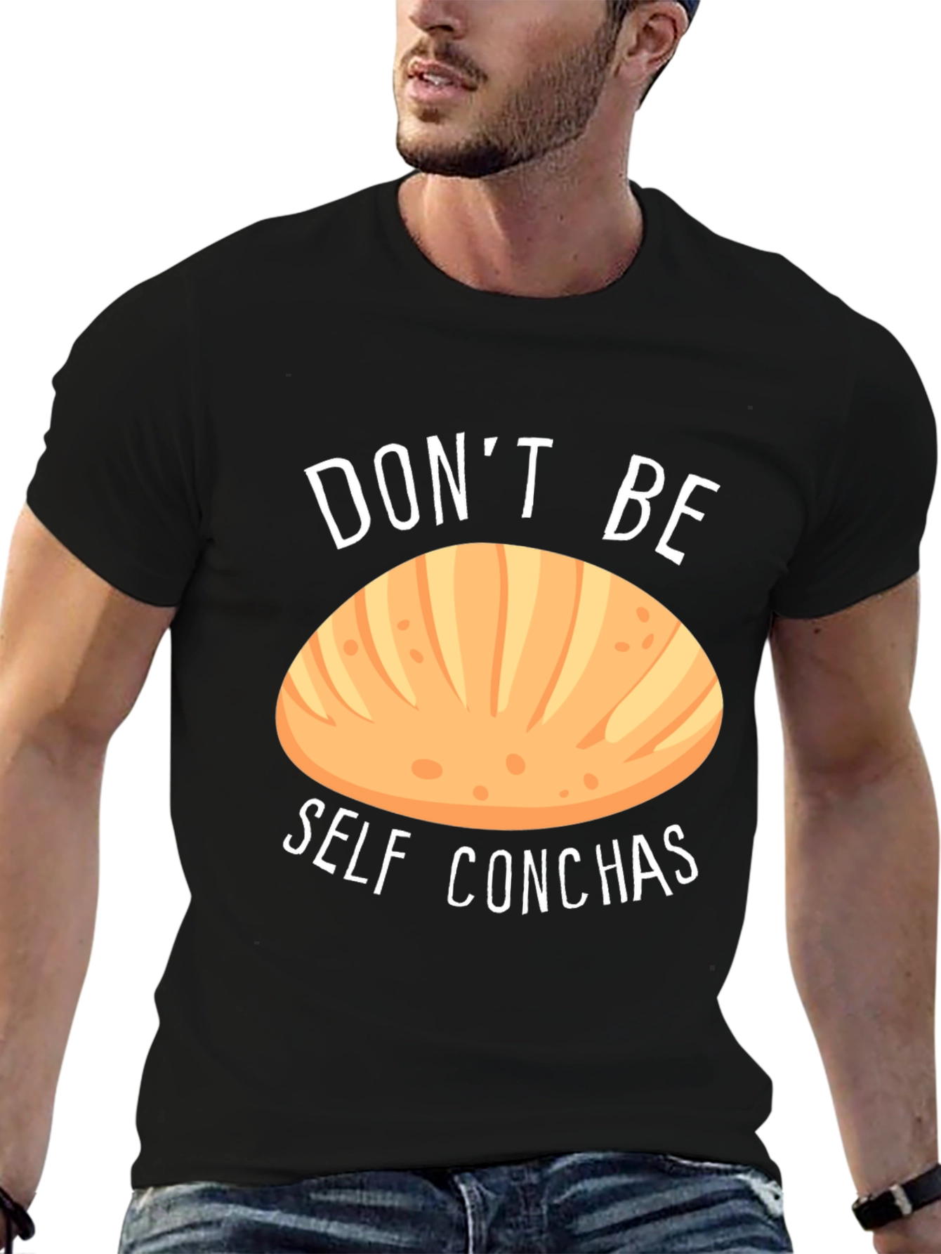 Dont Be Self Conchas Black T-Shirt Funny Bread Tee