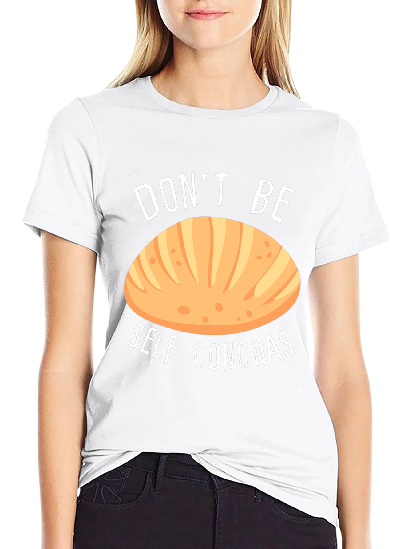 Dont Be Self Conchas Black T-Shirt Funny Bread Tee