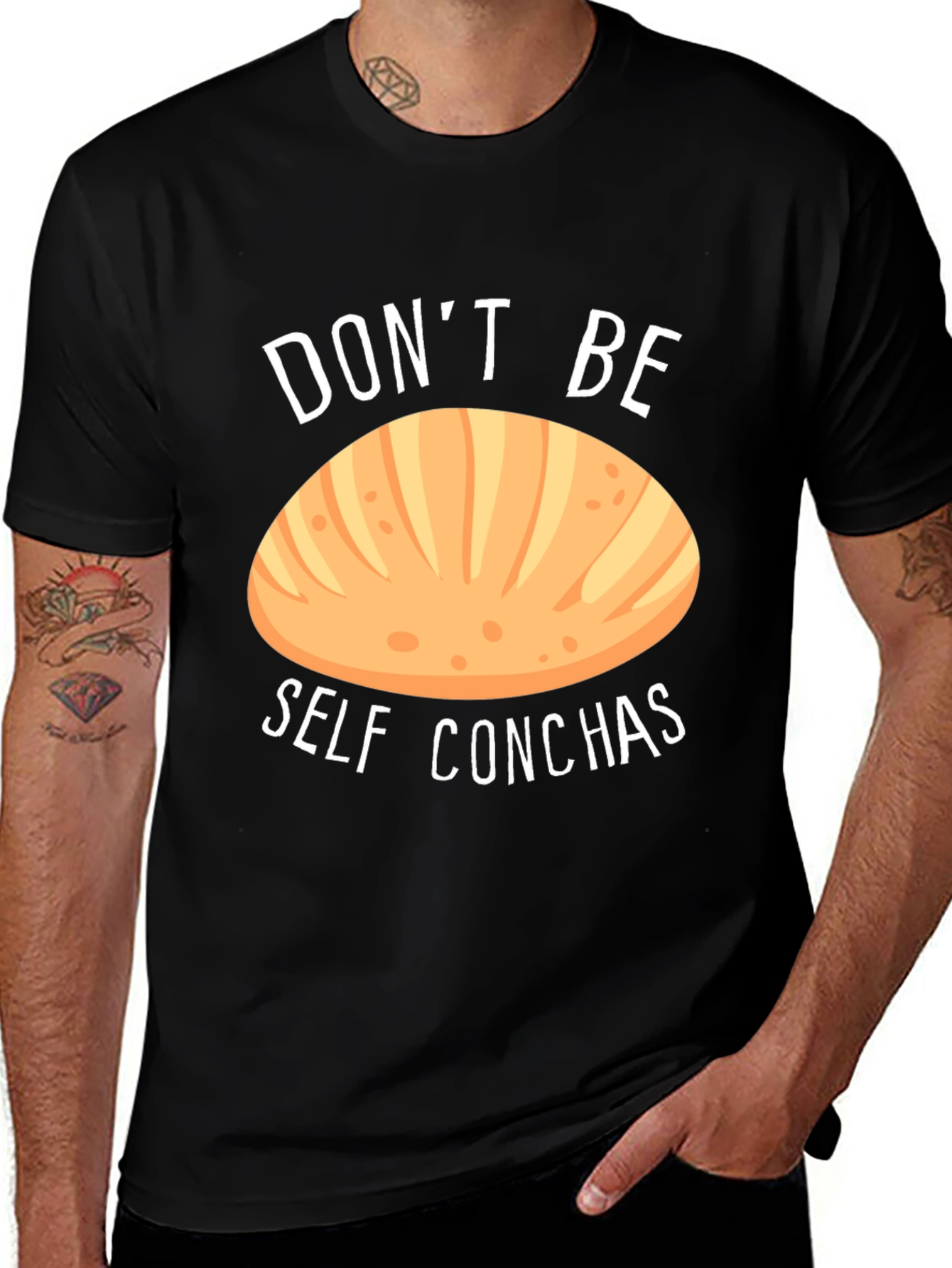 Dont Be Self Conchas Black T-Shirt Funny Bread Tee