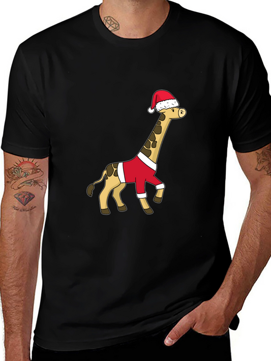 Festive Giraffe Santa Shirt - Holiday Cheer