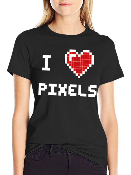 I Love Pixels Graphic T-Shirt - Gamer Tee