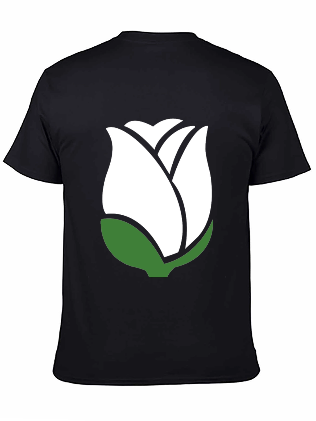 White Rose Graphic Black T-Shirt - Stylish Casual Wear