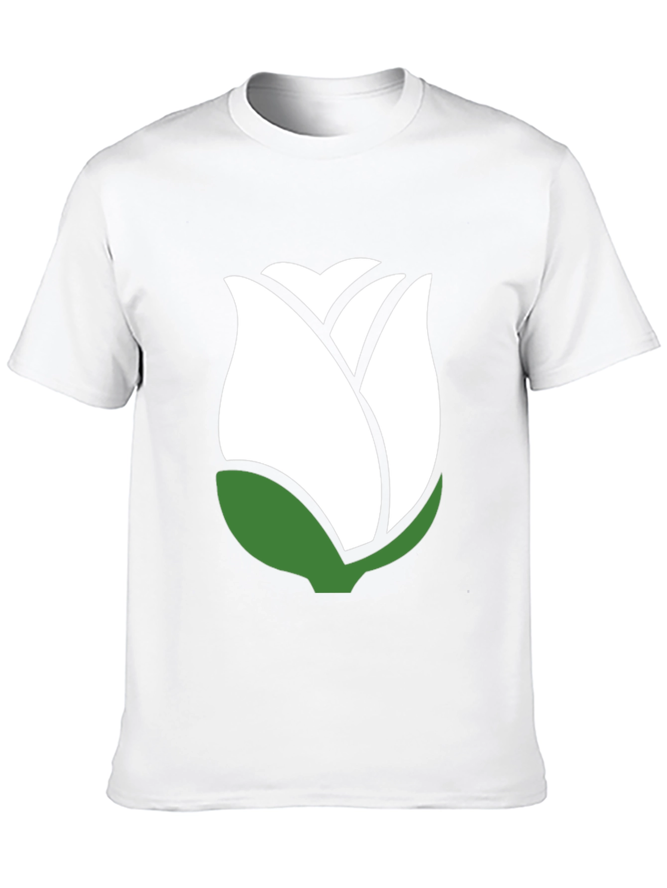 White Rose Graphic Black T-Shirt - Stylish Casual Wear