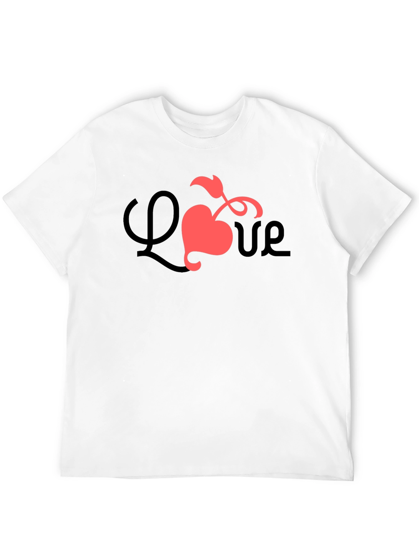 Love Heart Graphic Tee - Black Casual Shirt