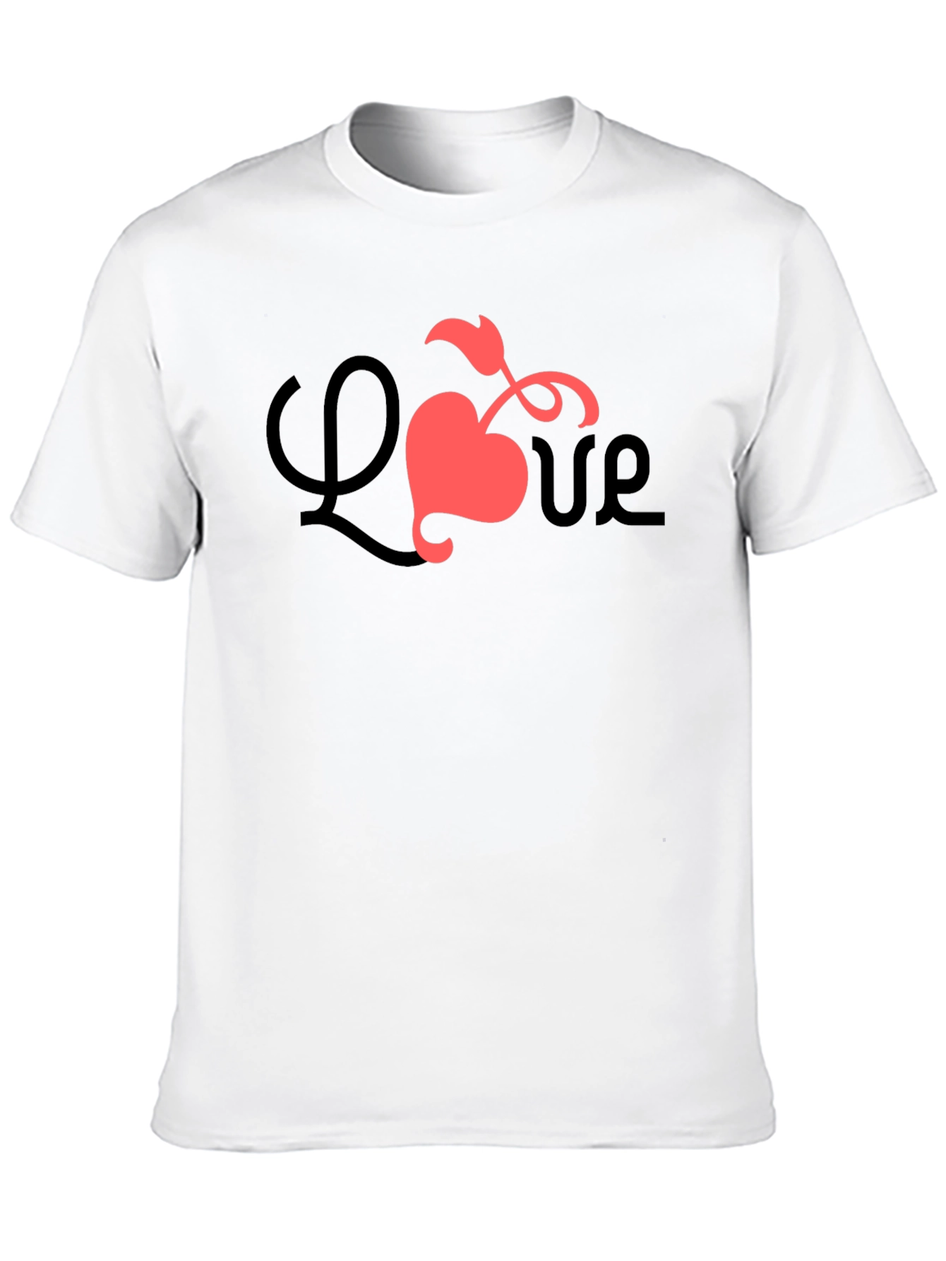 Love Heart Graphic Tee - Black Casual Shirt