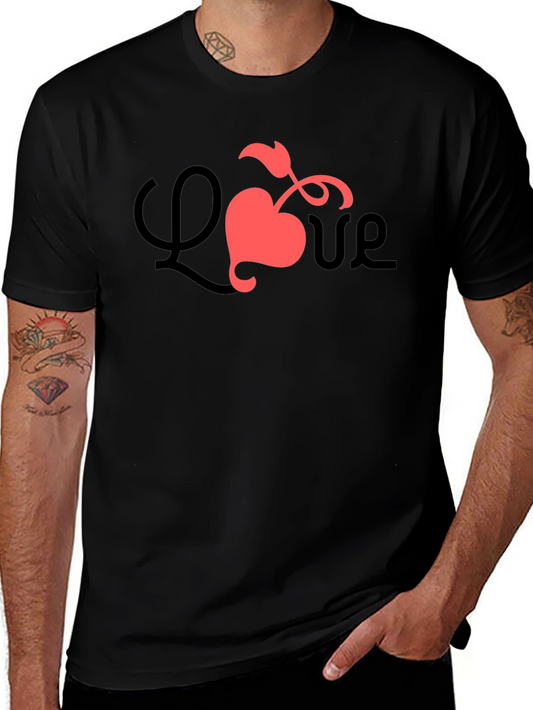Love Heart Graphic Tee - Black Casual Shirt