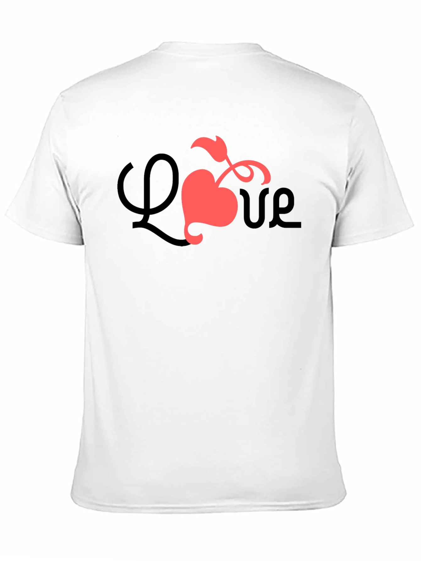 Love Heart Graphic Tee - Black Casual Shirt
