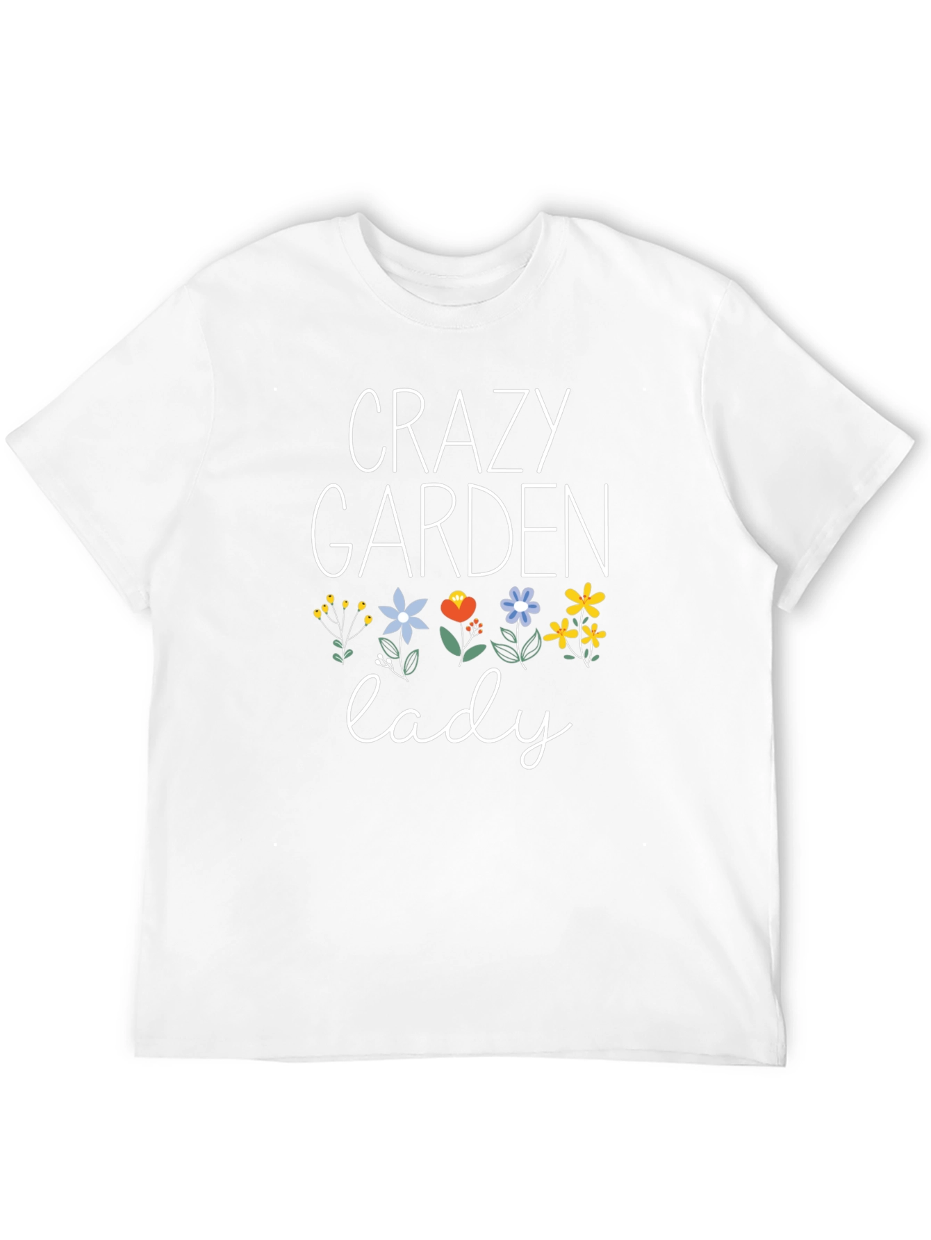 Crazy Garden Lady Floral Graphic T-Shirt