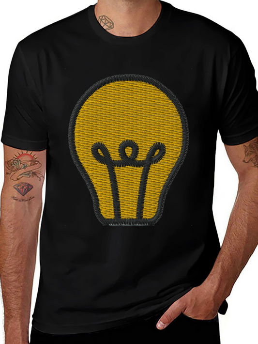 Lightbulb Graphic Tee - Embroidered Design