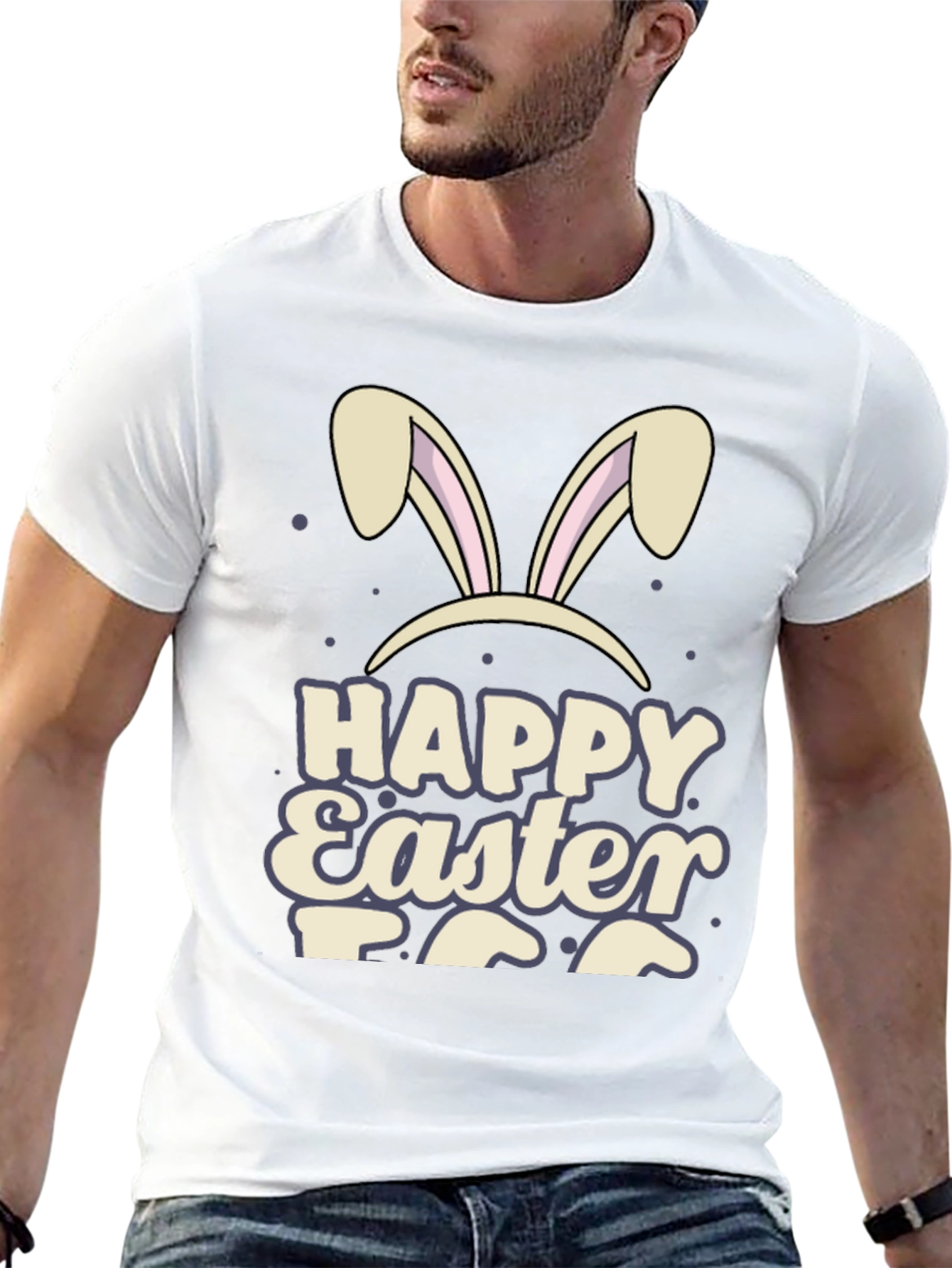 Happy Easter Bunny Ears Graphic T-Shirt