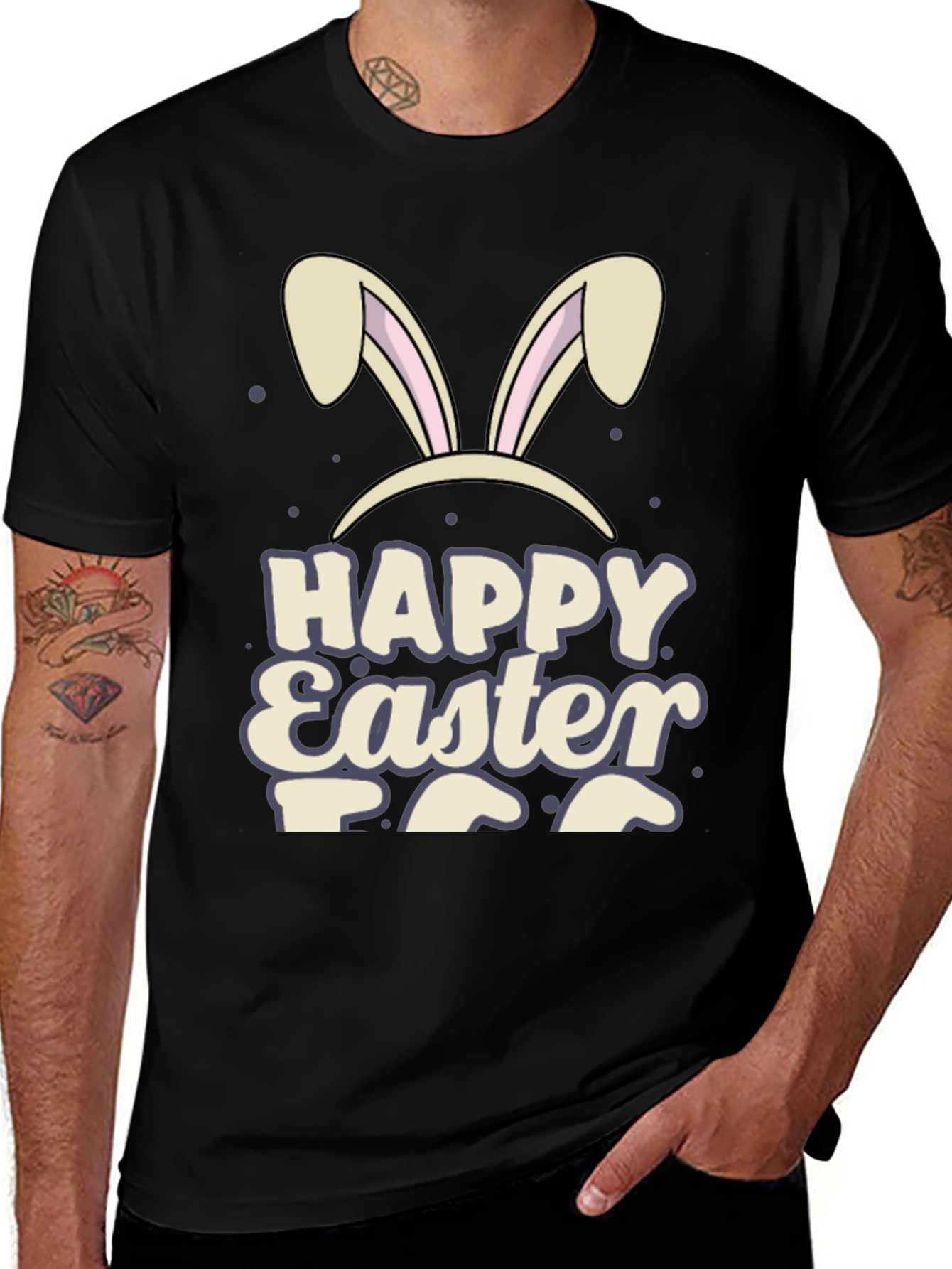 Happy Easter Bunny Ears Graphic T-Shirt