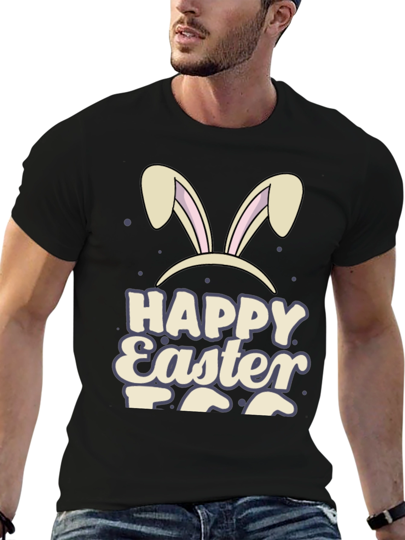 Happy Easter Bunny Ears Graphic T-Shirt
