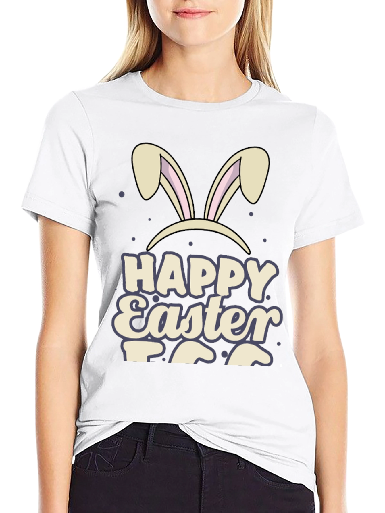 Happy Easter Bunny Ears Graphic T-Shirt