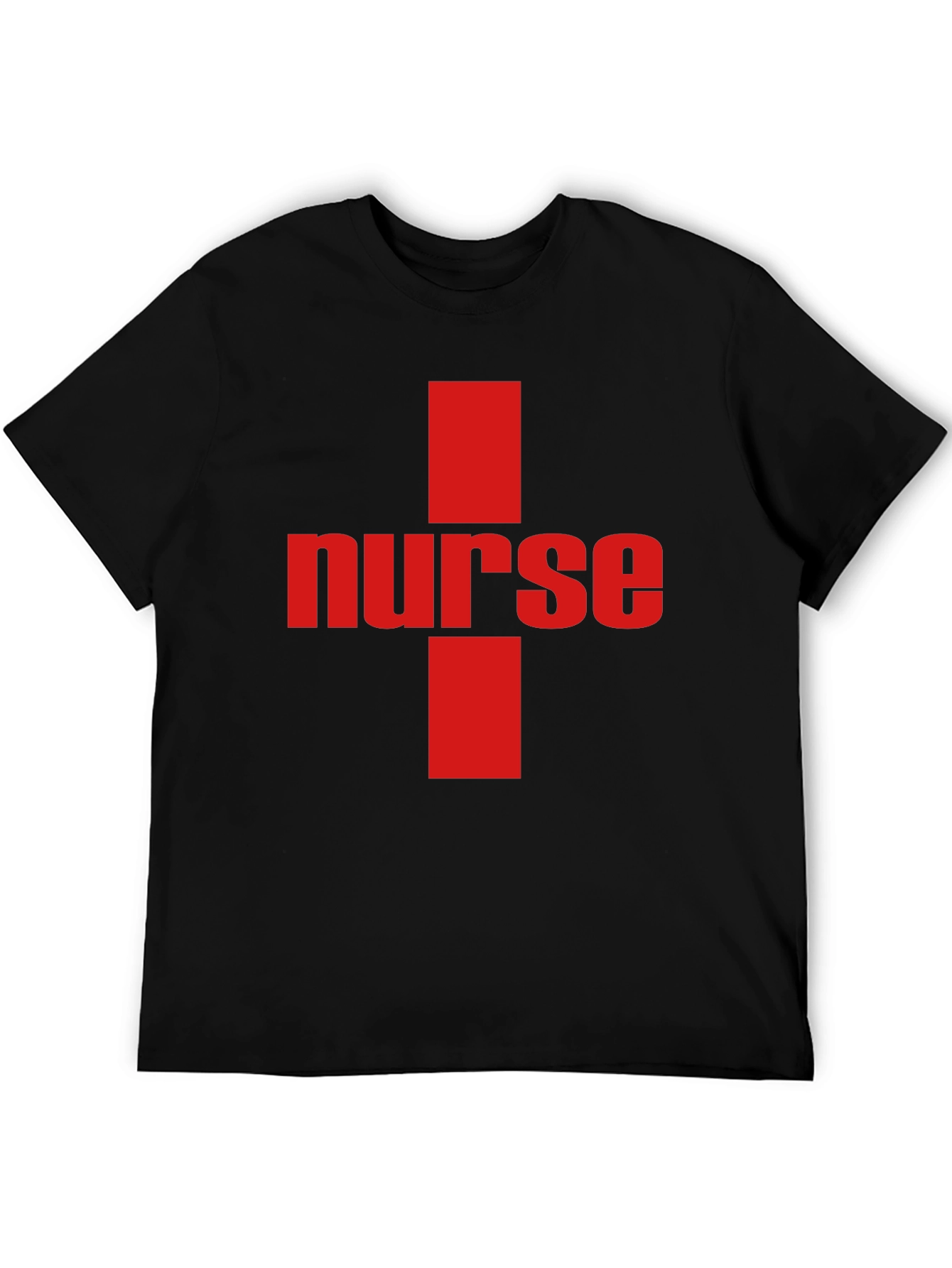 Nurse Cross Graphic Tee - Black Cotton T-Shirt