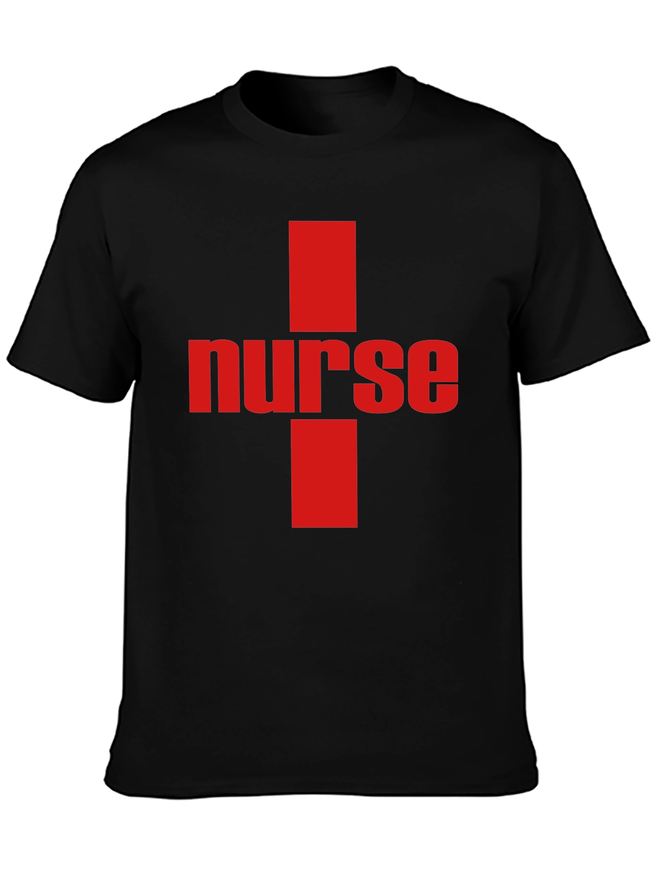 Nurse Cross Graphic Tee - Black Cotton T-Shirt