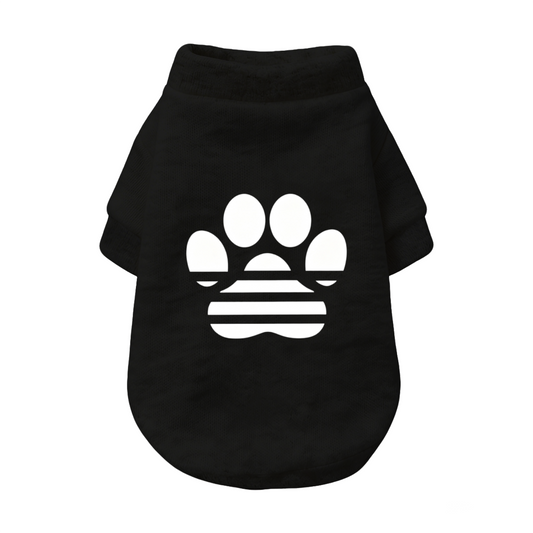 Striped Paw Print Stylish Black Pet Warm Cardigan