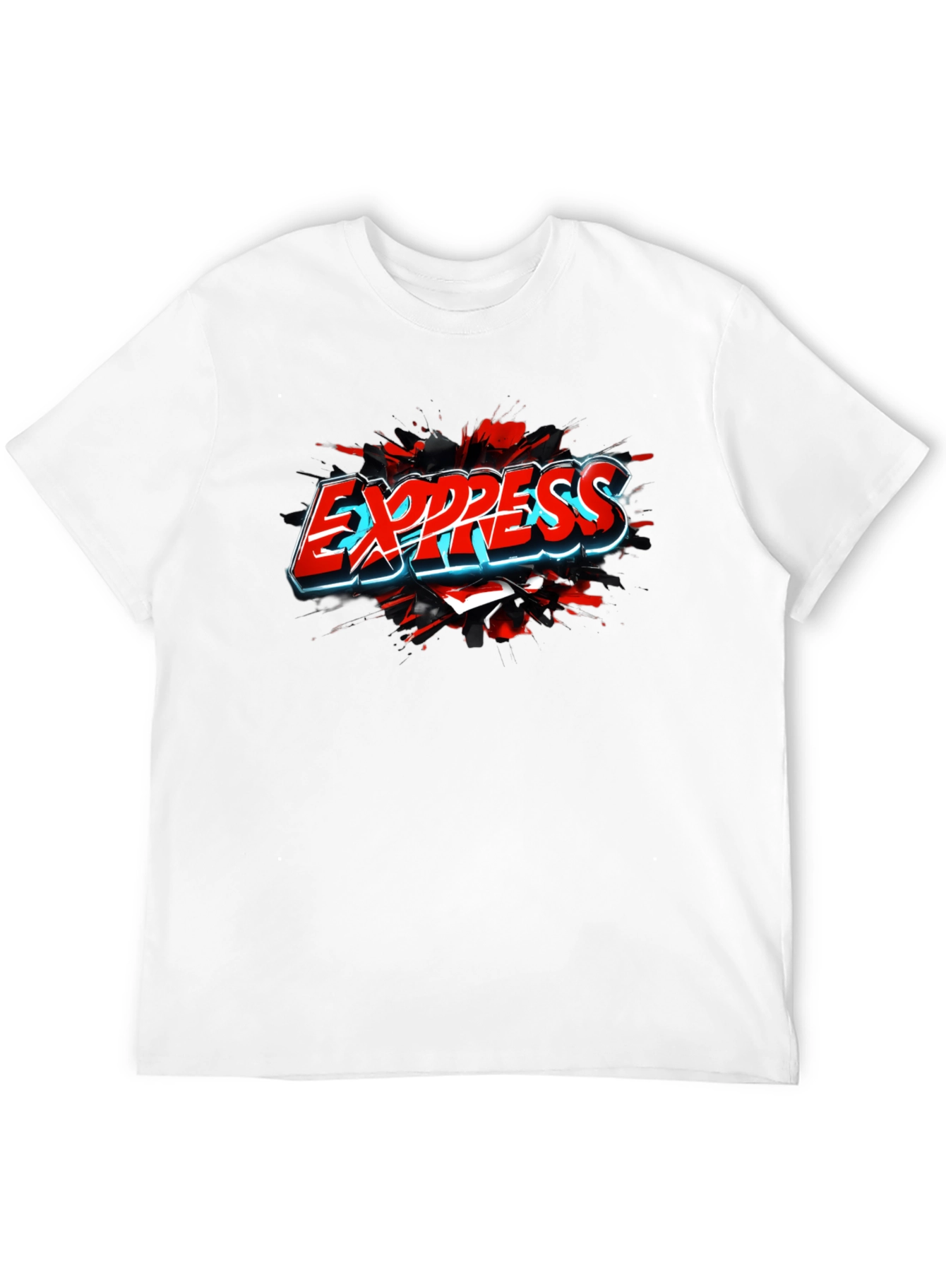 Express T-Shirt - Cool Graphic Print - Black