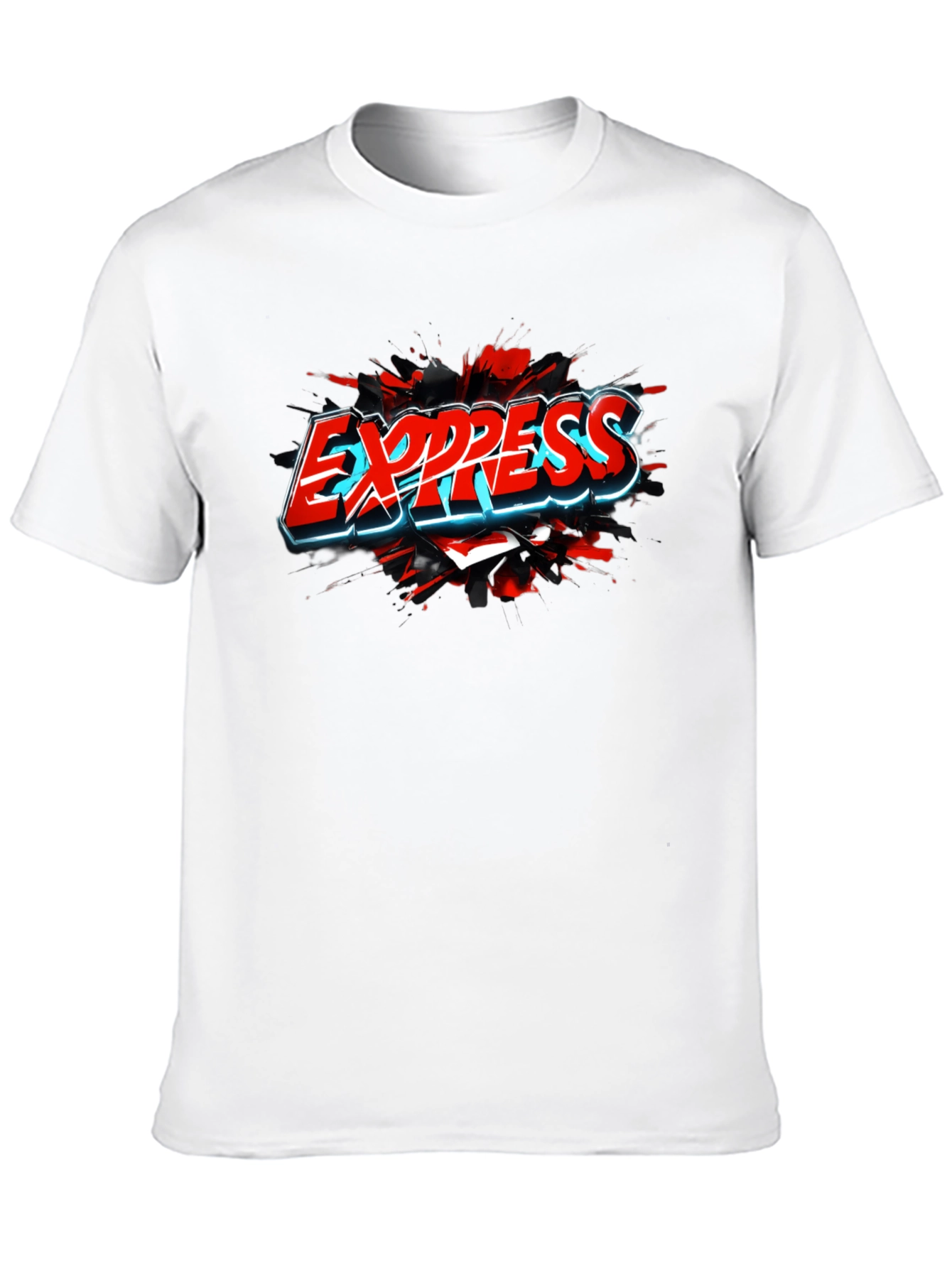 Express T-Shirt - Cool Graphic Print - Black