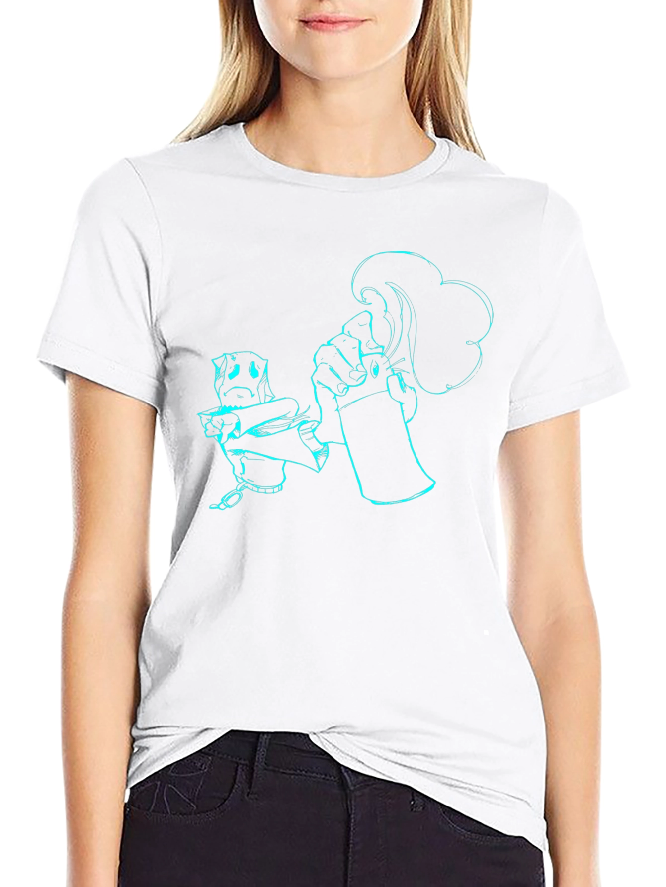 Spray Can Artist Graphic Tee - Black Cotton