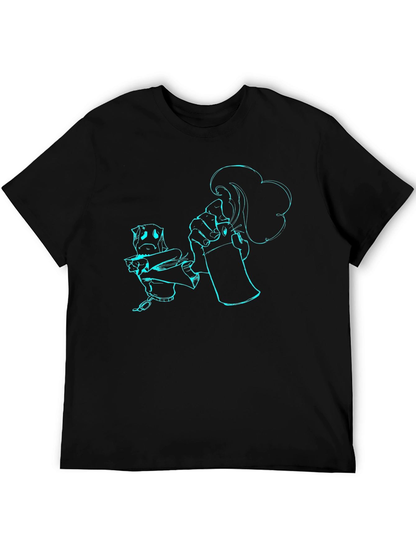 Spray Can Artist Graphic Tee - Black Cotton