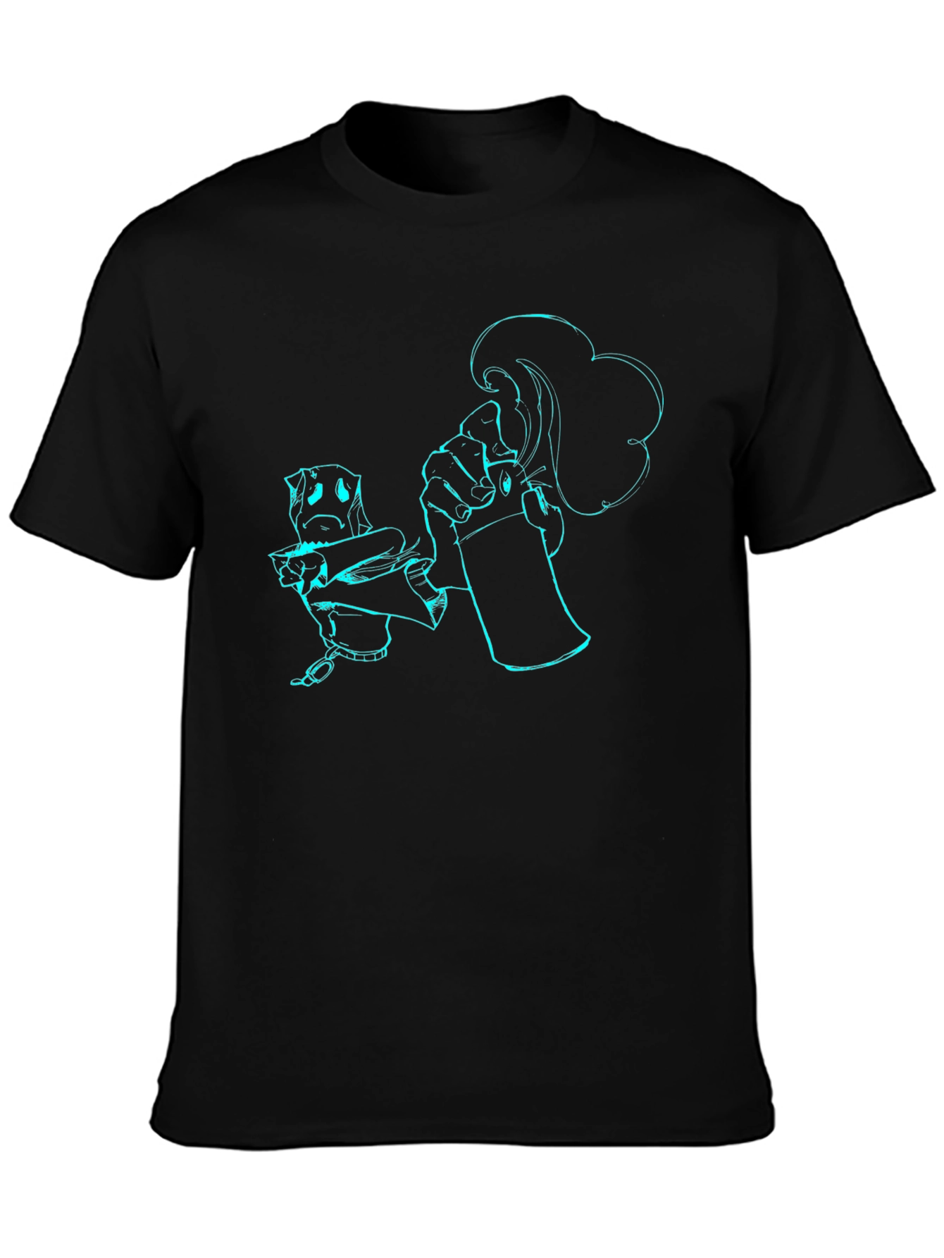 Spray Can Artist Graphic Tee - Black Cotton