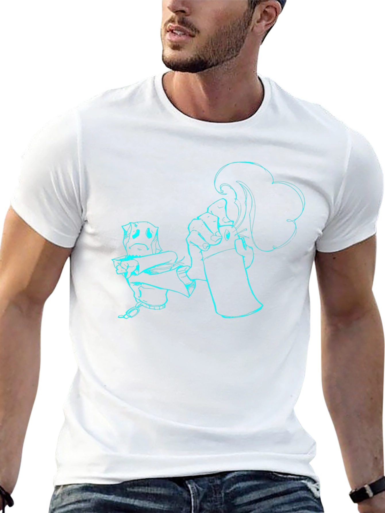 Spray Can Artist Graphic Tee - Black Cotton