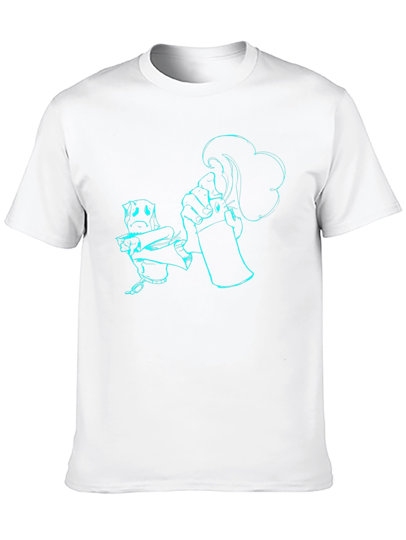 Spray Can Artist Graphic Tee - Black Cotton