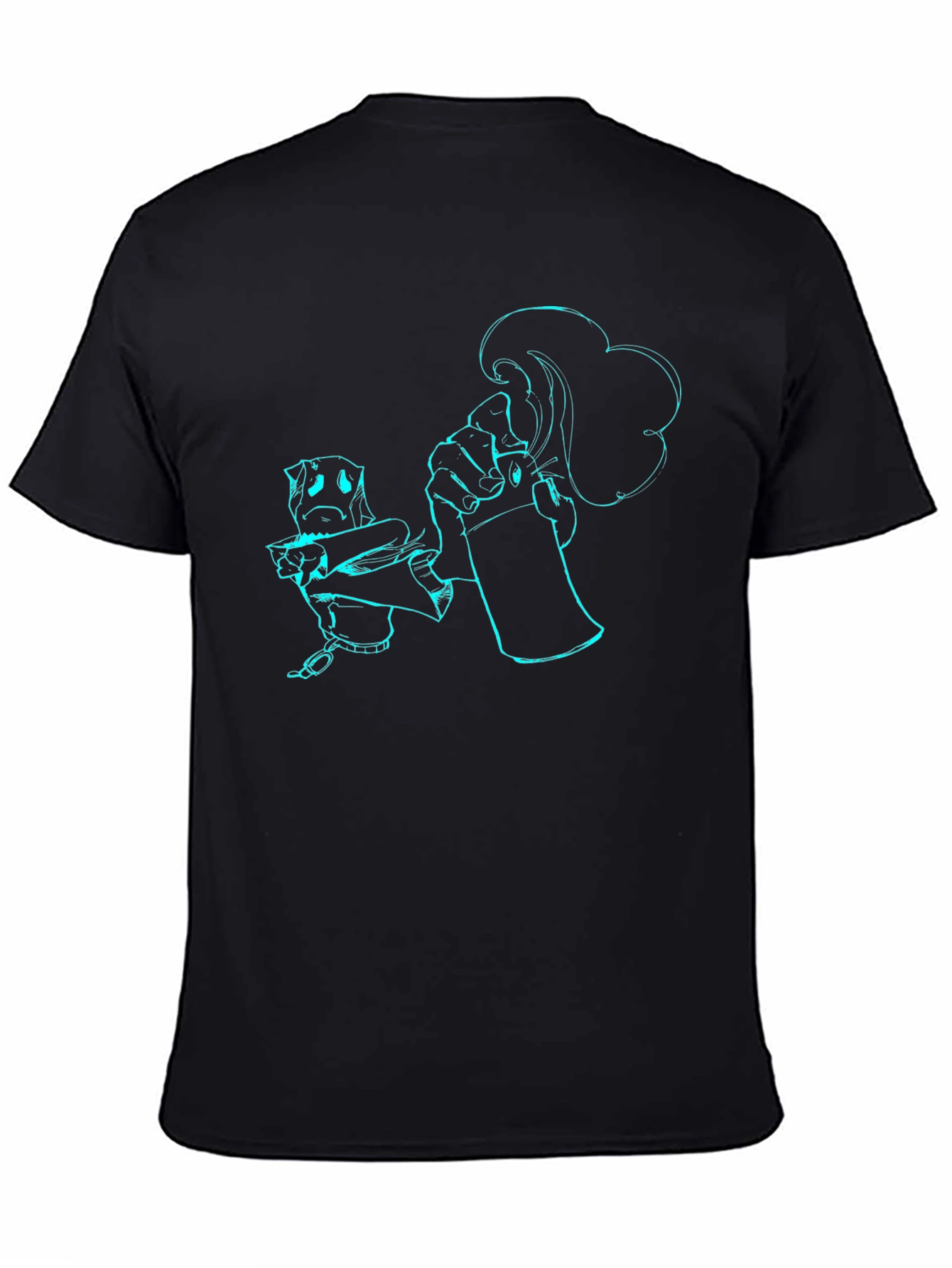 Spray Can Artist Graphic Tee - Black Cotton