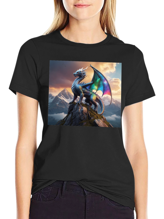 Dragon Peak Graphic Tee - Black Cotton Shirt