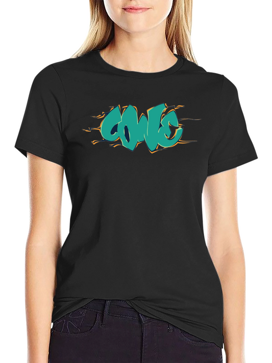 Cool Graffiti Style Graphic Tee - Black Cotton Shirt