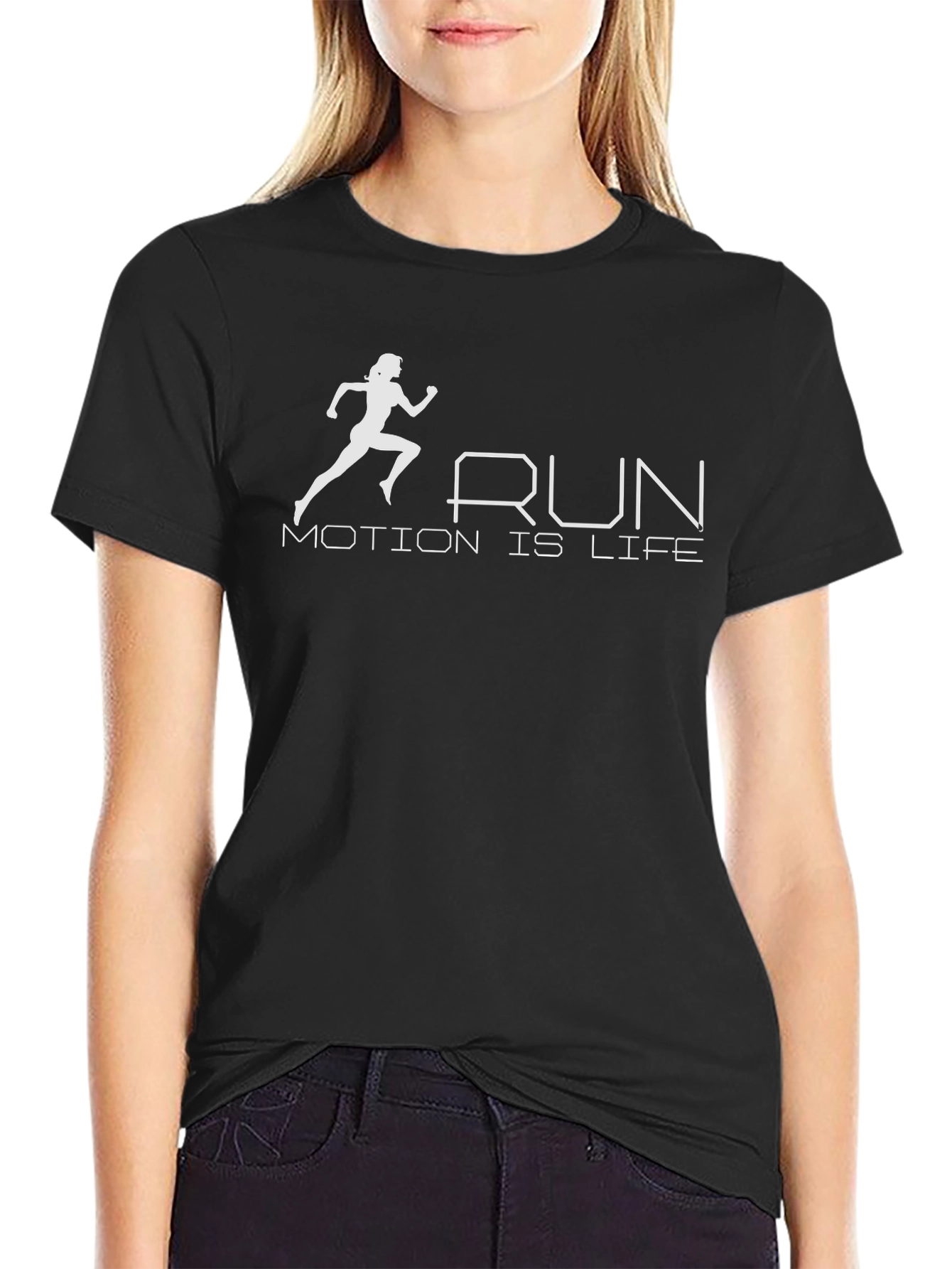 Run Motion is Life Black T-Shirt