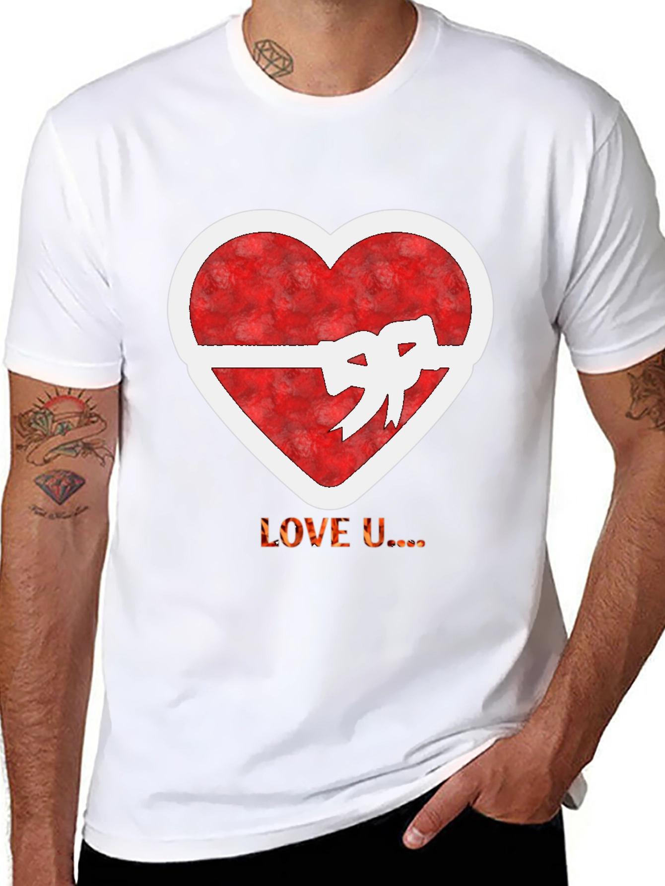 Heart Bow Graphic Tee - Love U...