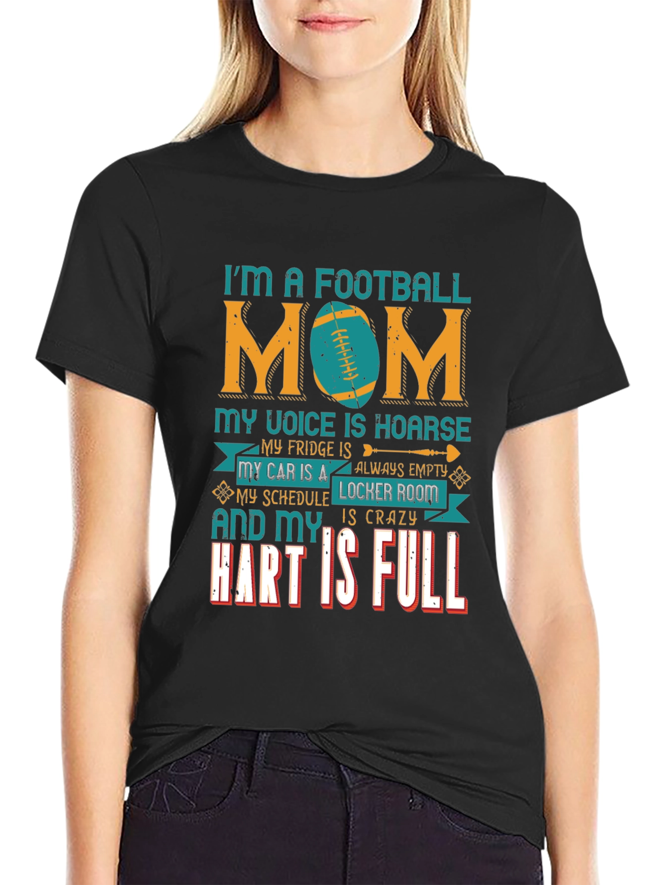 Football Mom Graphic Tee - Crazy Schedule Full Heart