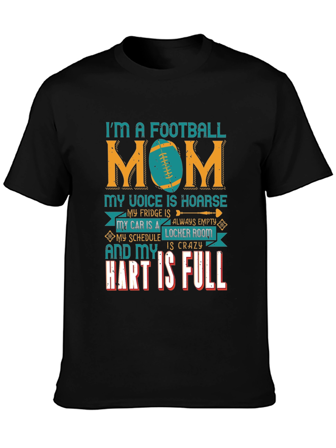 Football Mom Graphic Tee - Crazy Schedule Full Heart