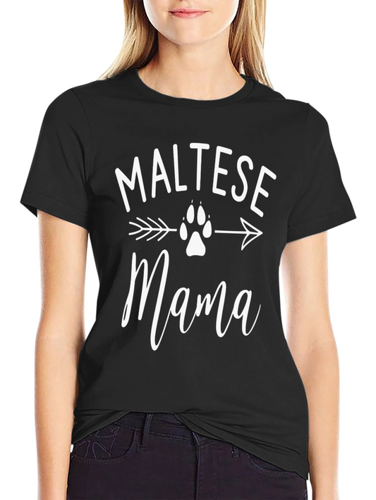 Maltese Mama Graphic Tee - Dog Lover T-Shirt
