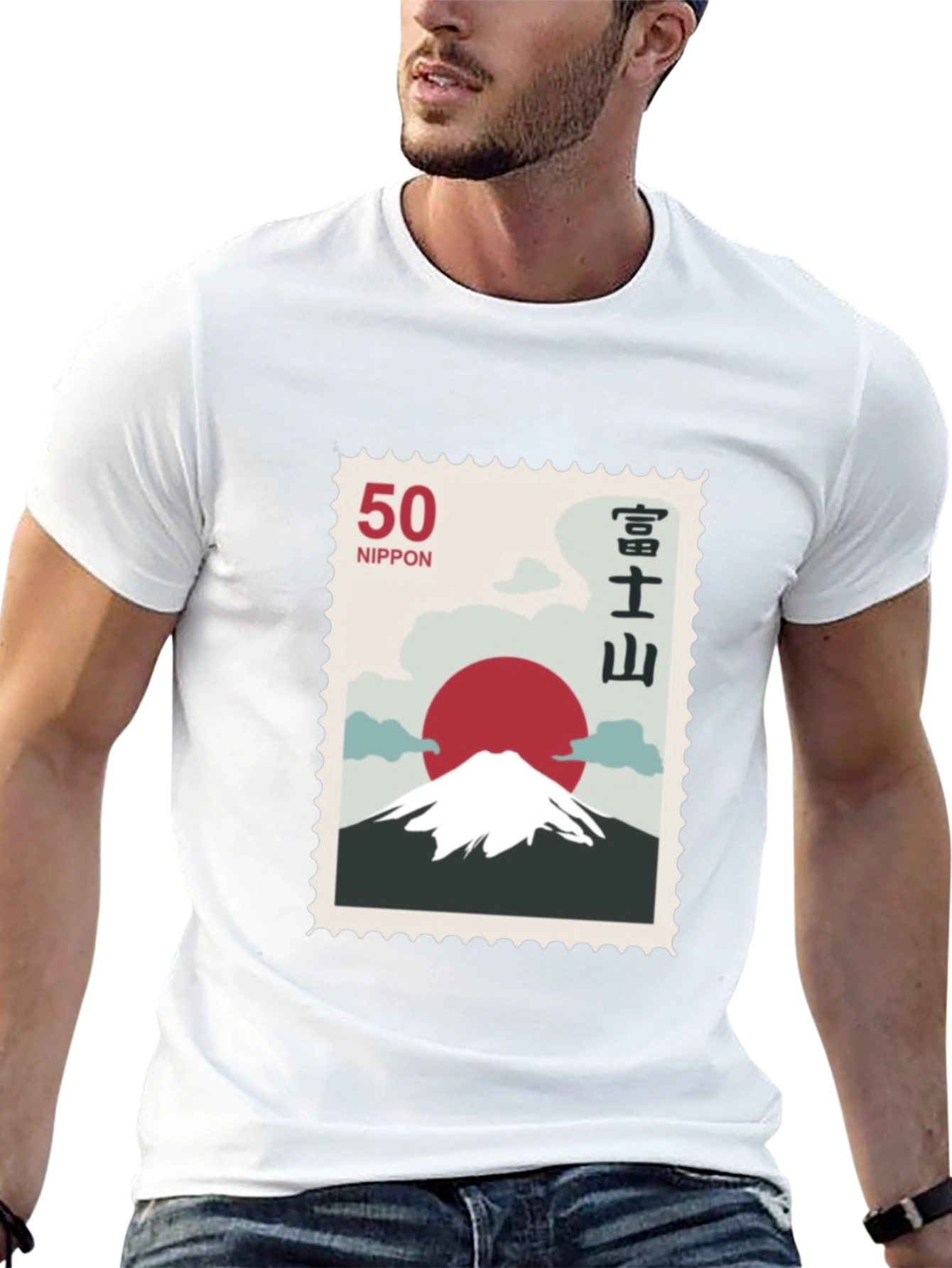 Japanese Mount Fuji Stamp T-Shirt