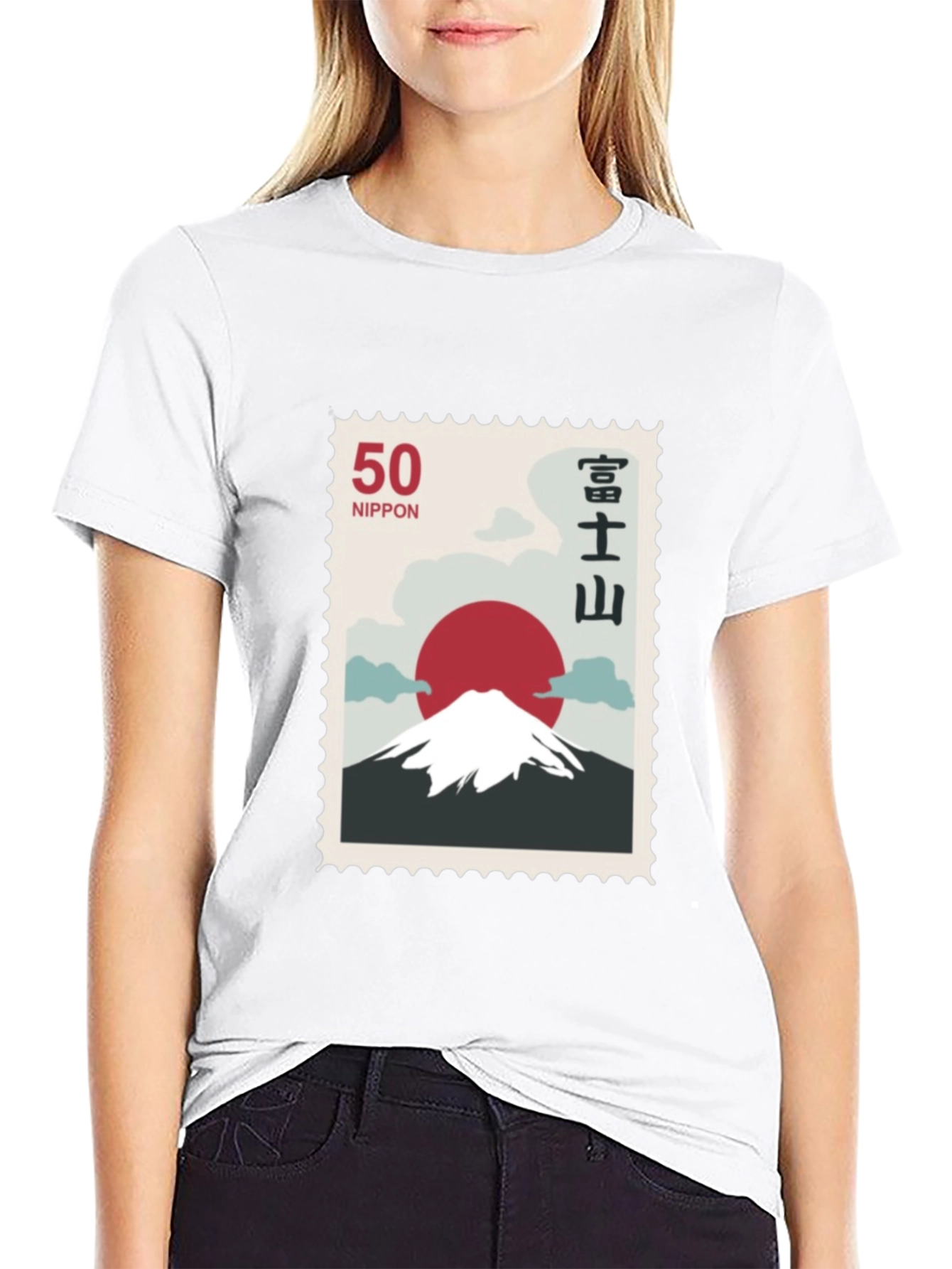 Japanese Mount Fuji Stamp T-Shirt