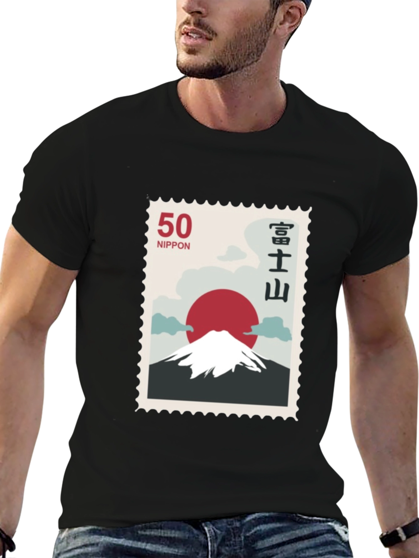 Japanese Mount Fuji Stamp T-Shirt