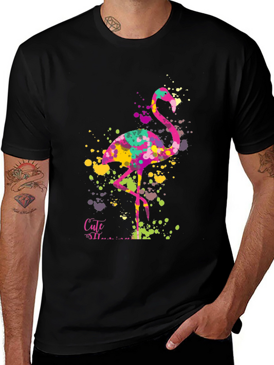 Watercolor Flamingo T-Shirt - Unique Artistic Design