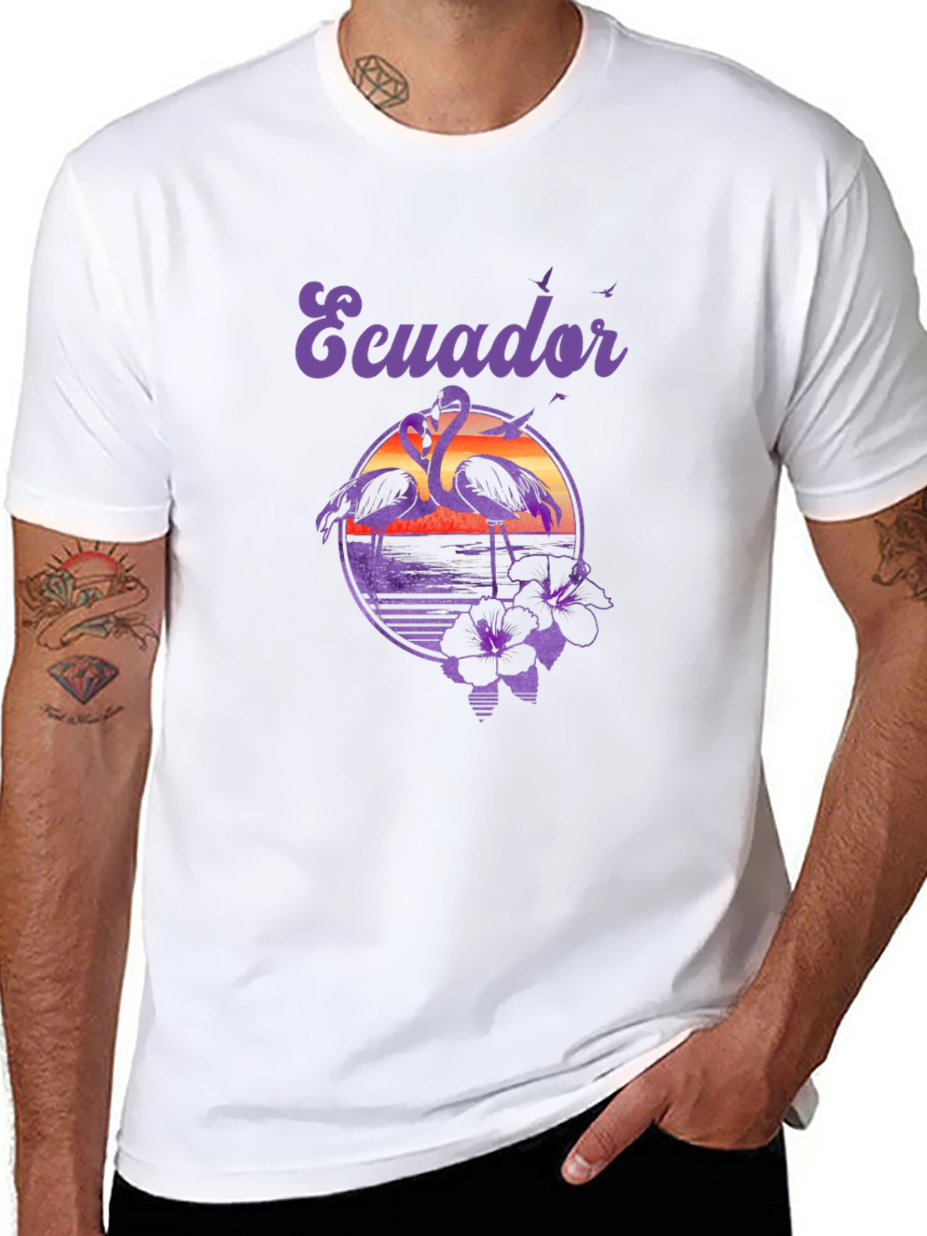 Ecuador Flamingo Graphic T-Shirt