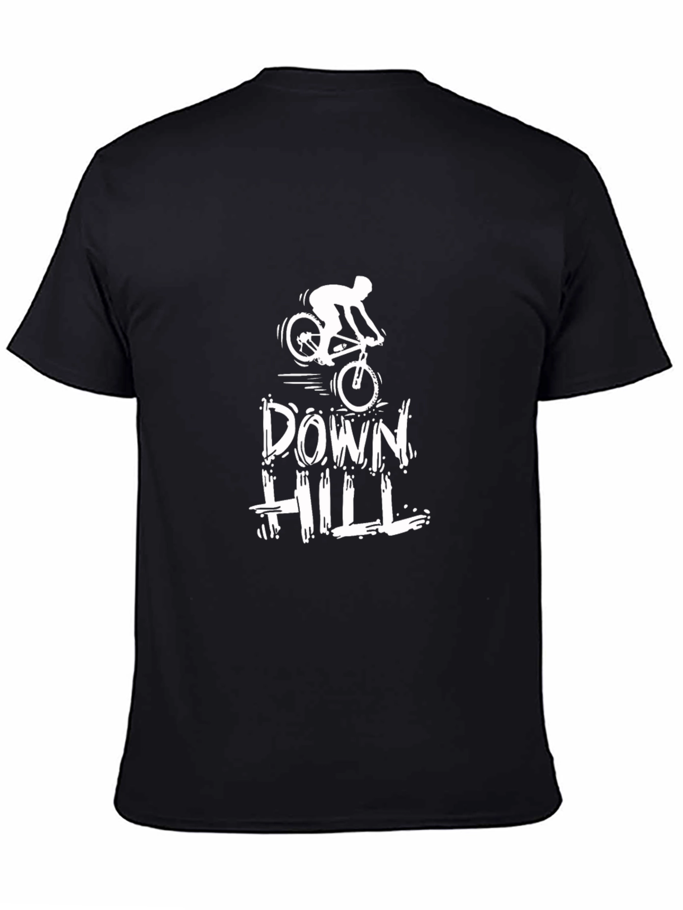 Downhill Mountain Biker Graphic Tee - Black