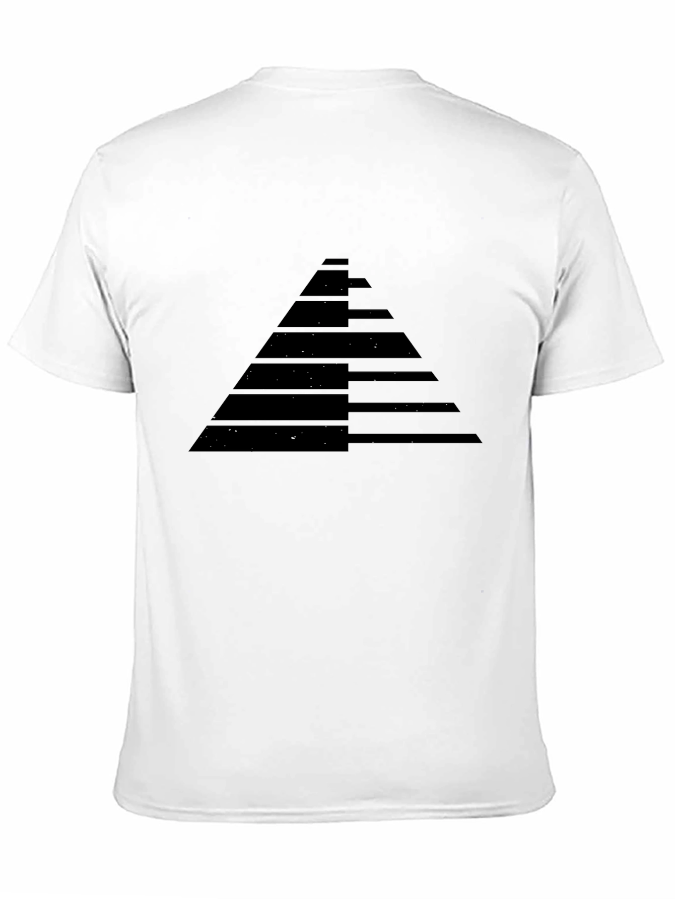 Mens Black Graphic Tee - Geometric Pyramid Design