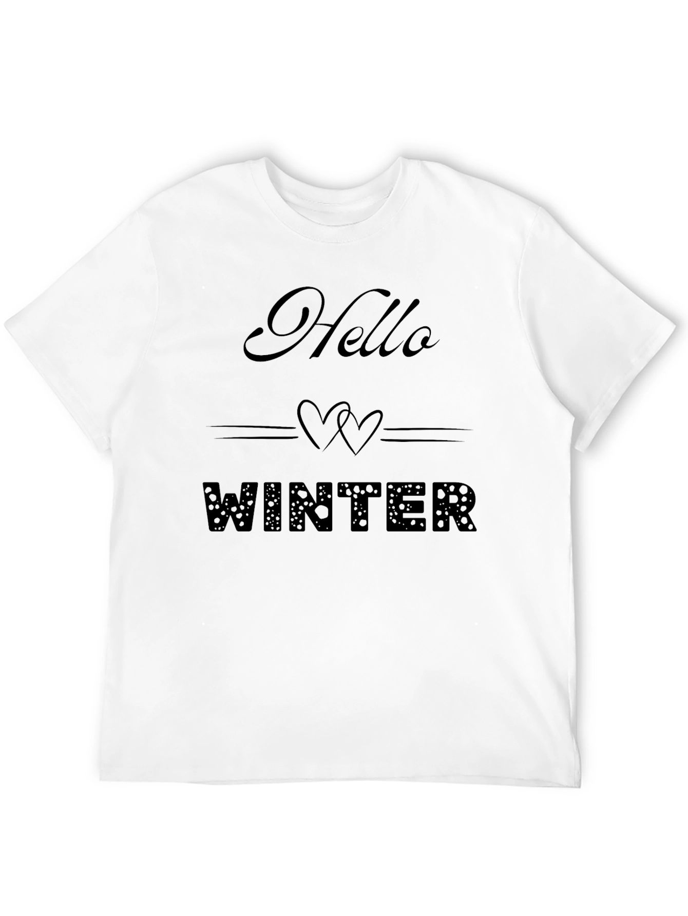 Hello Winter Black T-Shirt - Stylish & Comfortable