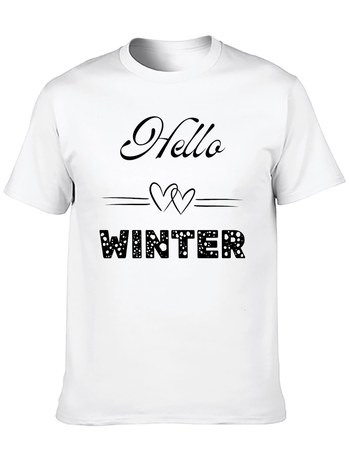 Hello Winter Black T-Shirt - Stylish & Comfortable