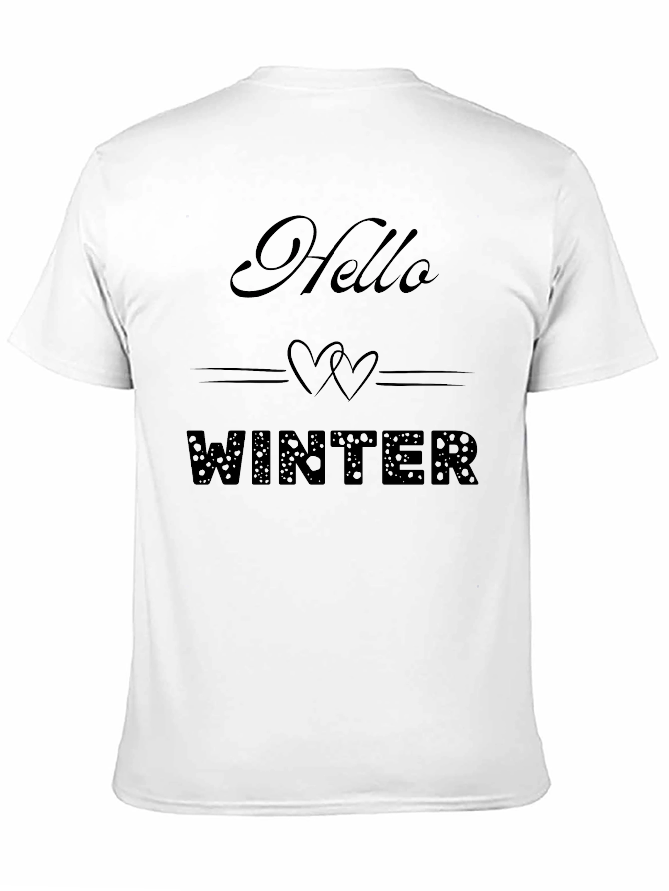 Hello Winter Black T-Shirt - Stylish & Comfortable