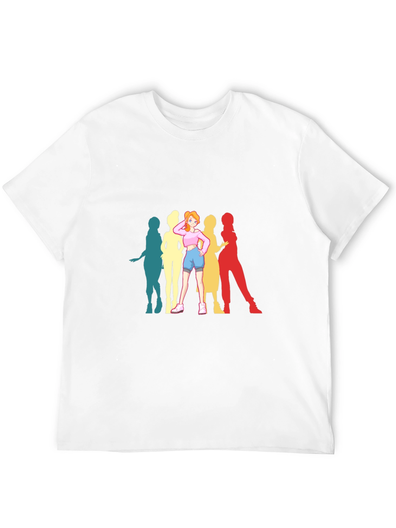 Anime Girl Retro T-Shirt - Black Cotton Tee