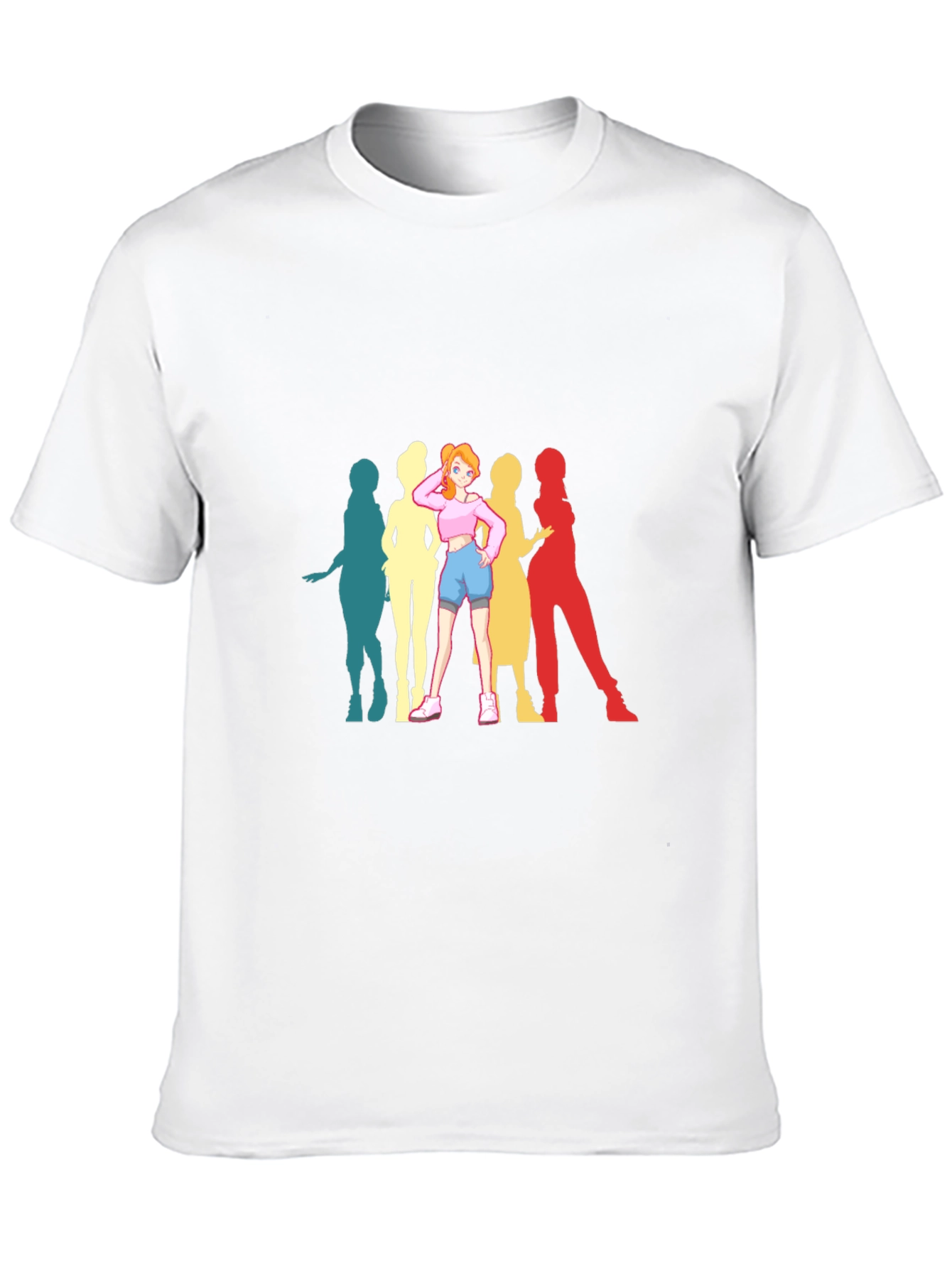 Anime Girl Retro T-Shirt - Black Cotton Tee