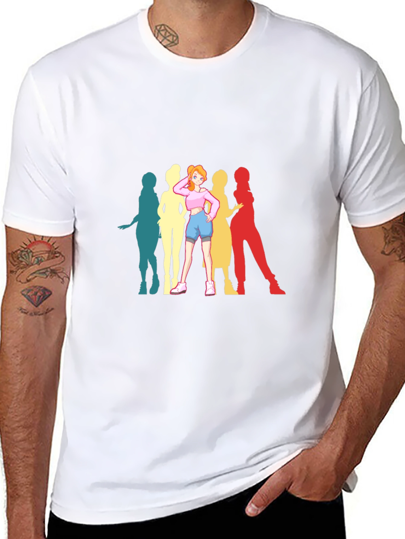 Anime Girl Retro T-Shirt - Black Cotton Tee