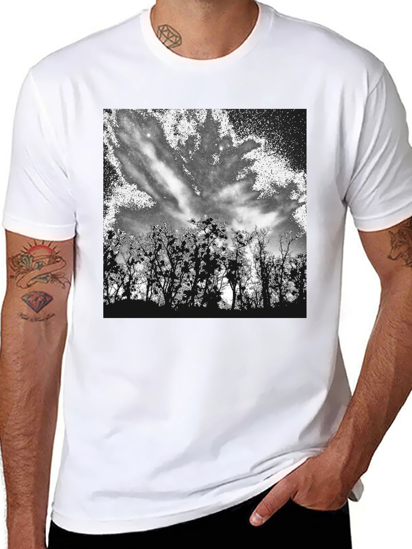 Nature Sky Black T-Shirt