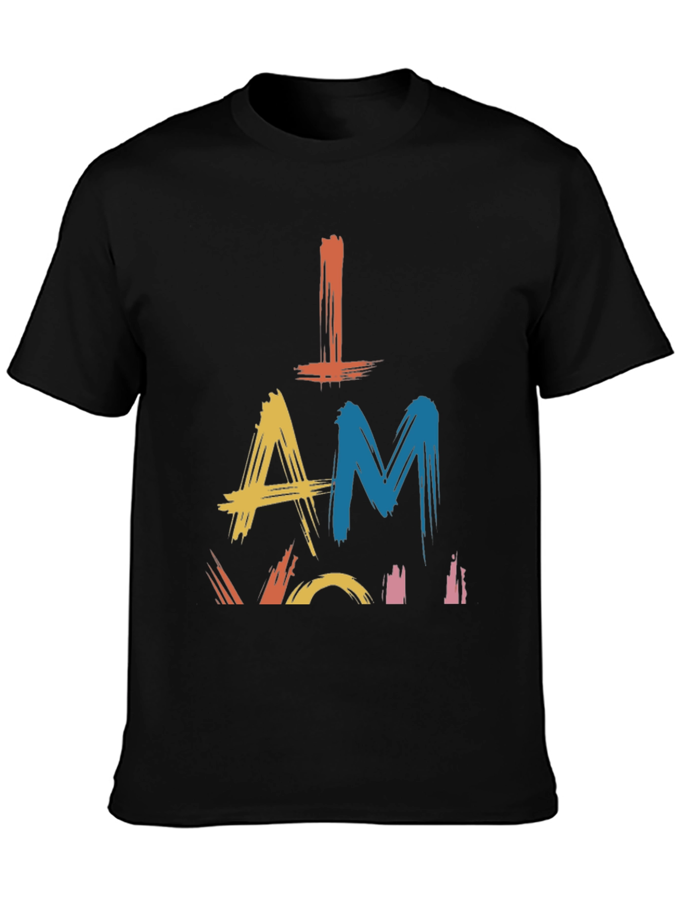 Abstract Graphic Print Black Cotton Casual T-Shirt